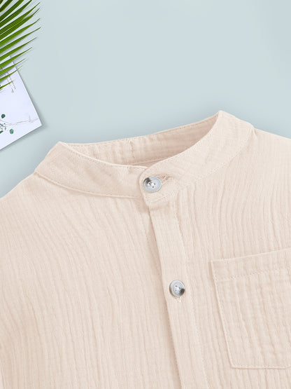 Baby Boys' Summer Cotton Onesie Romper in Bean Green