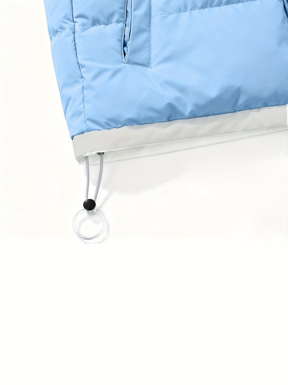 Men's Autumn and Winter Casual Fashion Faux Two-Piece Outerwear, Trendy Thickened Warm Comfortable Hooded Jacket