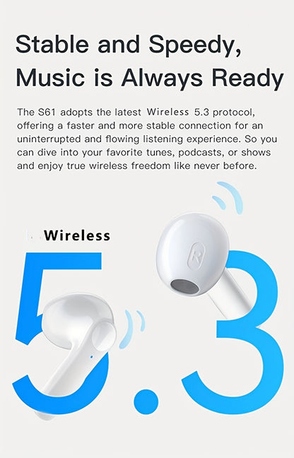 High-Fidelity Sound Quality with Deep Noise Cancellation, Seamless Connectivity, Volume Control, Open-Back Design, Compatible with Tablets - Wireless Sports Earbuds with LED Digital Display, Long Battery Life, Touch Operation