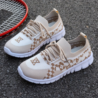 Women's Casual Sneakers Comfort Sport Shoes Fabric Knit Breathable Slip-On All-Season Walking Flats - EVA Sole Non-Slip Athletic Running Footwear - Taizhou North America  Europe Exclusive