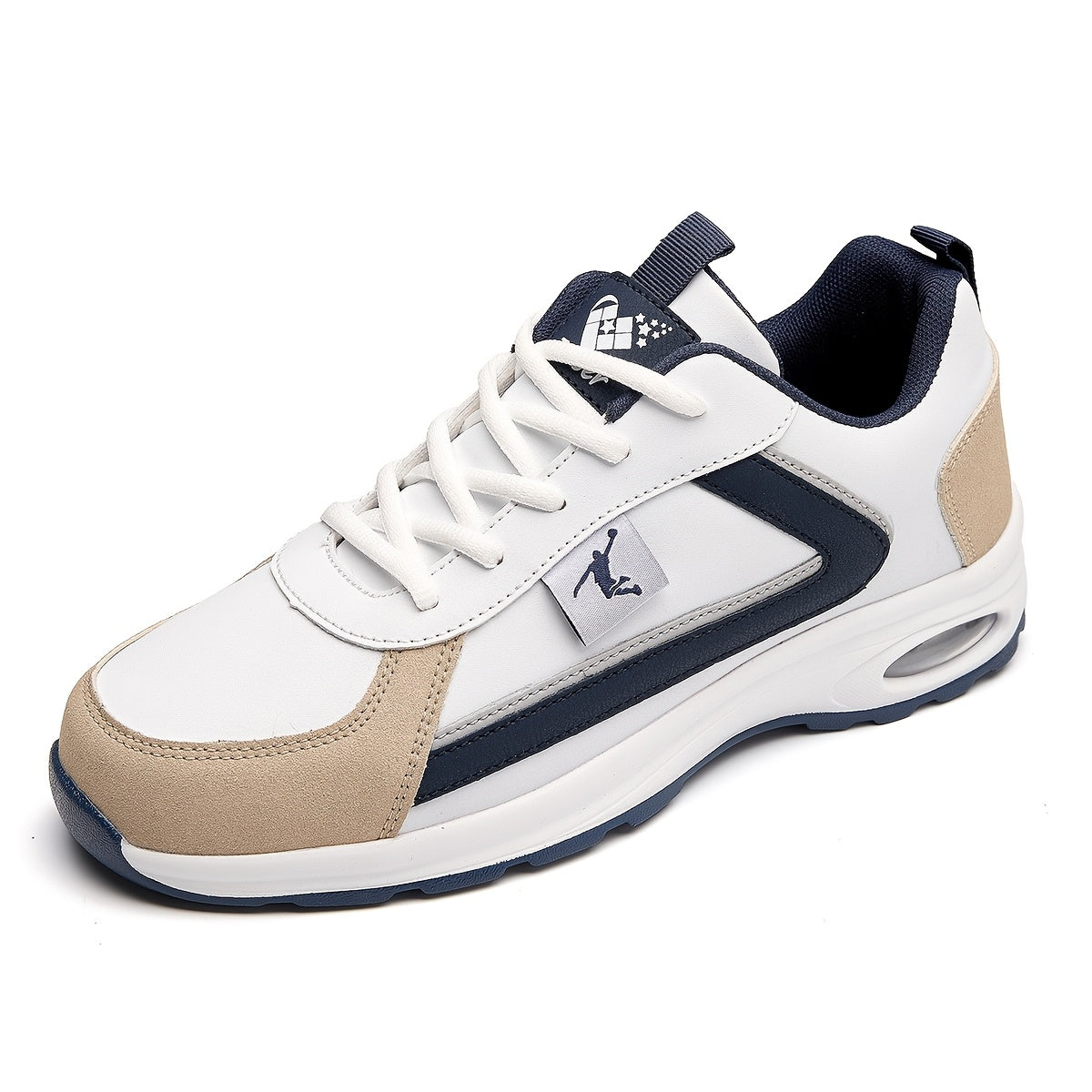 ZERJER Men'S Casual Sports Shoes | Comfortable Low-Top Lace-up Sneakers with Thick Rubber Sole, Faux & Fabric Upper, Breathable for Daily & Casual Wear, Suitable for Hiking & Outdoor Activities, Sizes 39-48