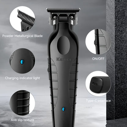 Electric Hair Clipper KM-2299 Cross-border Electric Pusher USB Oil Head Carving Scissor Barber Shop Trimmer