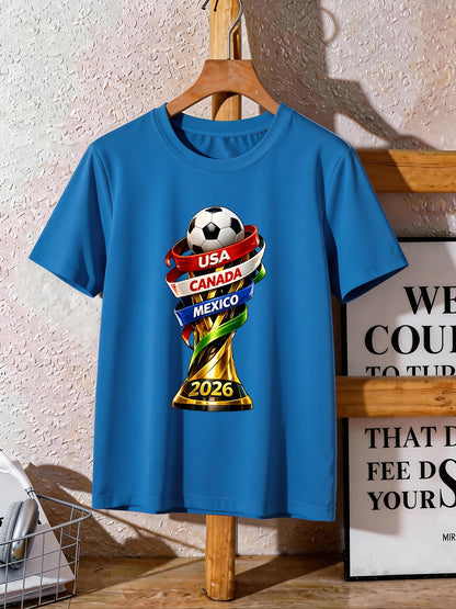 2026 FIFA World Cup Boys Mesh T-Shirt - Summer Sportswear