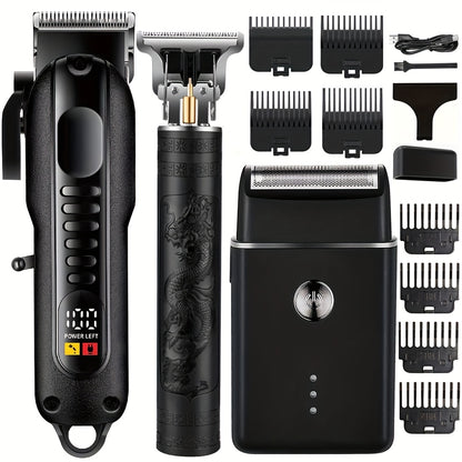 2pcs/3pcs Professional Men'S Hair Clipper - Cordless and USB Rechargeable Beard Trimmer with Limit Comb, Ideal for Haircutting and Beauty, Barber Clippers, Grooming Essentials, Sleek Design, Durable Construction, Personal Car - ayq