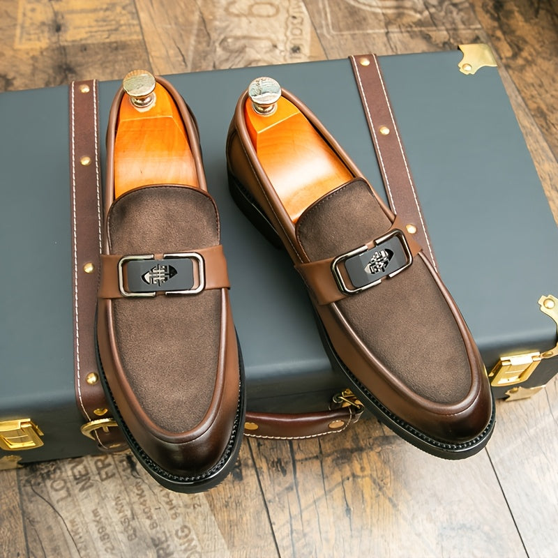 Men's British Style Business Casual Black PU Loafers