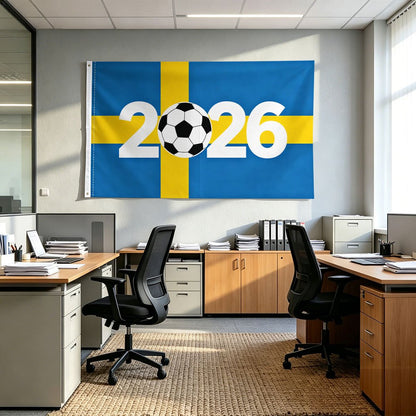 Sweden 2026 Football Fan Banner - Polyester Outdoor Flag