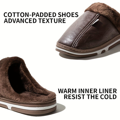 PU Slip-On Indoor Slippers for Men and Women with Thick Sole