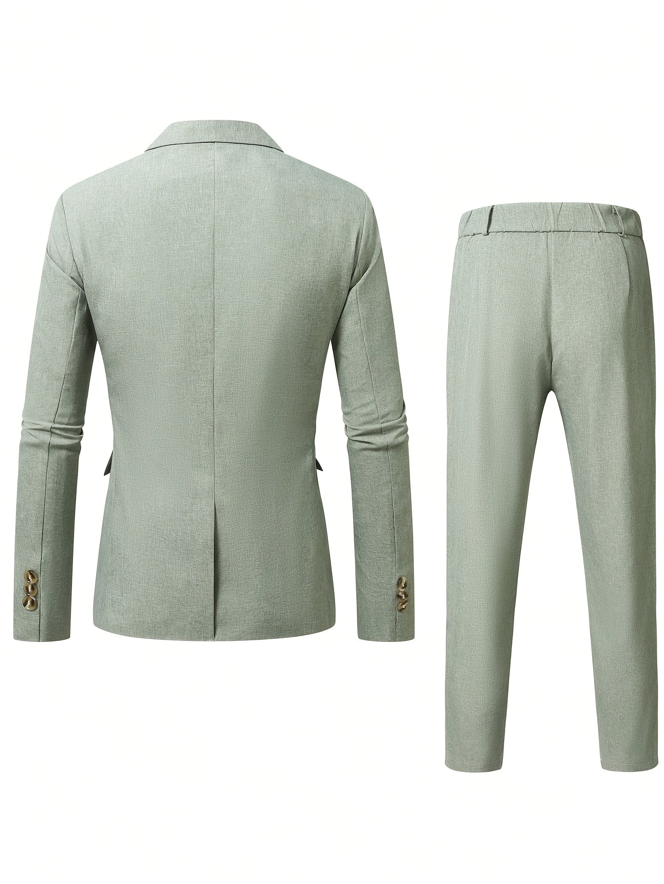 Men's Casual Business Suit Set with Pants, Polyester, All Season