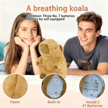 Stuffed Animal Capybara That Breathes, Featuring Realistic Breathing Movements And Calming Music Lights. A Portable Plush Toy Perfect for Birthday Gifts for Both Adults And Children