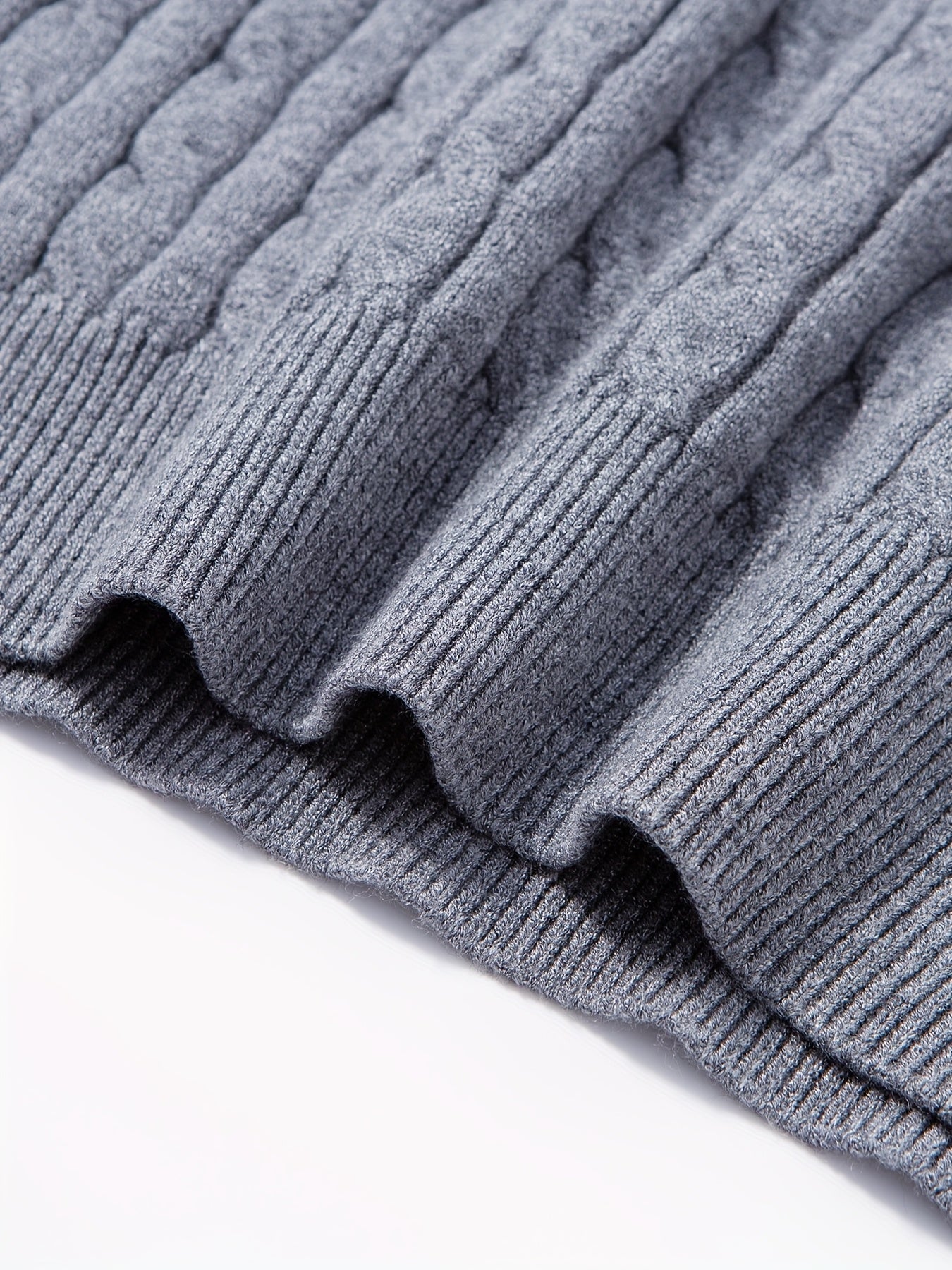 Men's Thick Winter Knit Sweater - High-Elastic Breathable Round Neck Pullover with Cross-Over Collar & Asymmetric Hem, Warm Casual Sweater for Fall/Winter, Machine Washable (Suitable for Daily Wear, Parties, Skiing) - Non- So