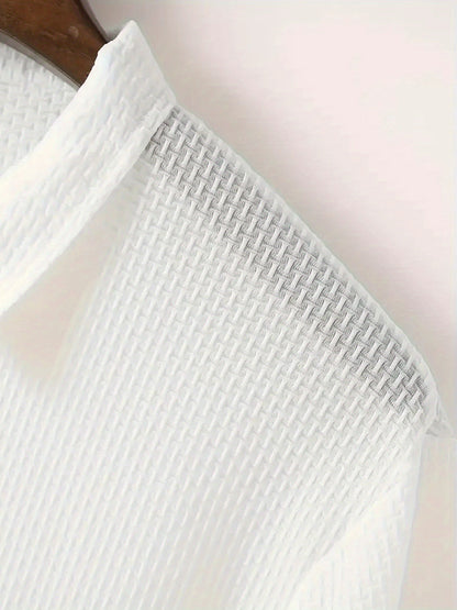 FS1128 Style Men'S Jacquard Polo Shirt with Unique Print Patterns, Casual Short Sleeves, Summer Fashion, Breathable Embossed Top, a Perfect Gift - ayq