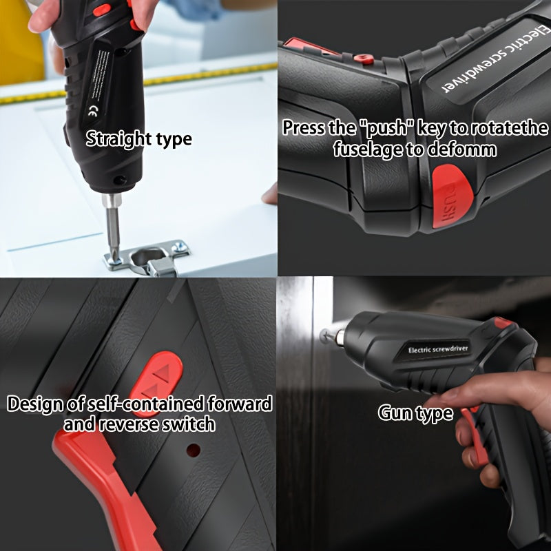 14/47pcs Cordless Electric Screwdriver, Screw Gun, Compact Portable Screwdriver Kit for Electric Drill Sets, Adjustable Design, Durable Battery, High Torque, Includes Various Accessories for Lovers And Professionals
