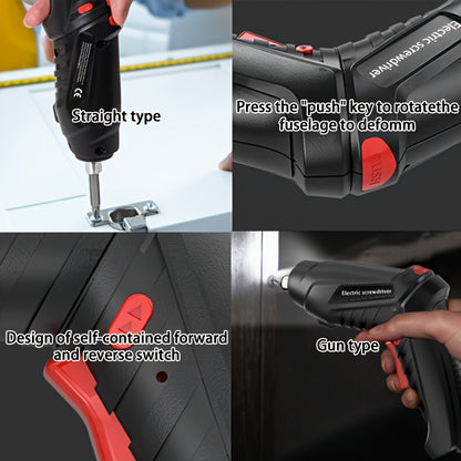 14/47pcs Cordless Electric Screwdriver, Screw Gun, Compact Portable Screwdriver Kit for Electric Drill Sets, Adjustable Design, Durable Battery, High Torque, Includes Various Accessories for Lovers And Professionals