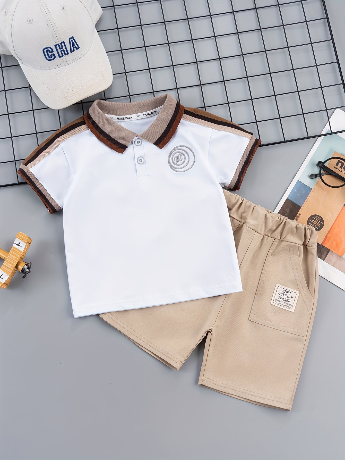Boys' Summer Cotton Blend T-Shirt & Shorts Set, Casual Style