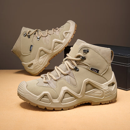 Men's All-Season Short Lace-Up Boots - Durable, Breathable Retro Style