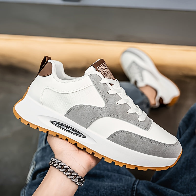 [sneakers] Men'S Running Shoes - Breathable, Non-Slip Casual Skate Shoes with Lace-Up Design, Comfortable And Durable - ayq