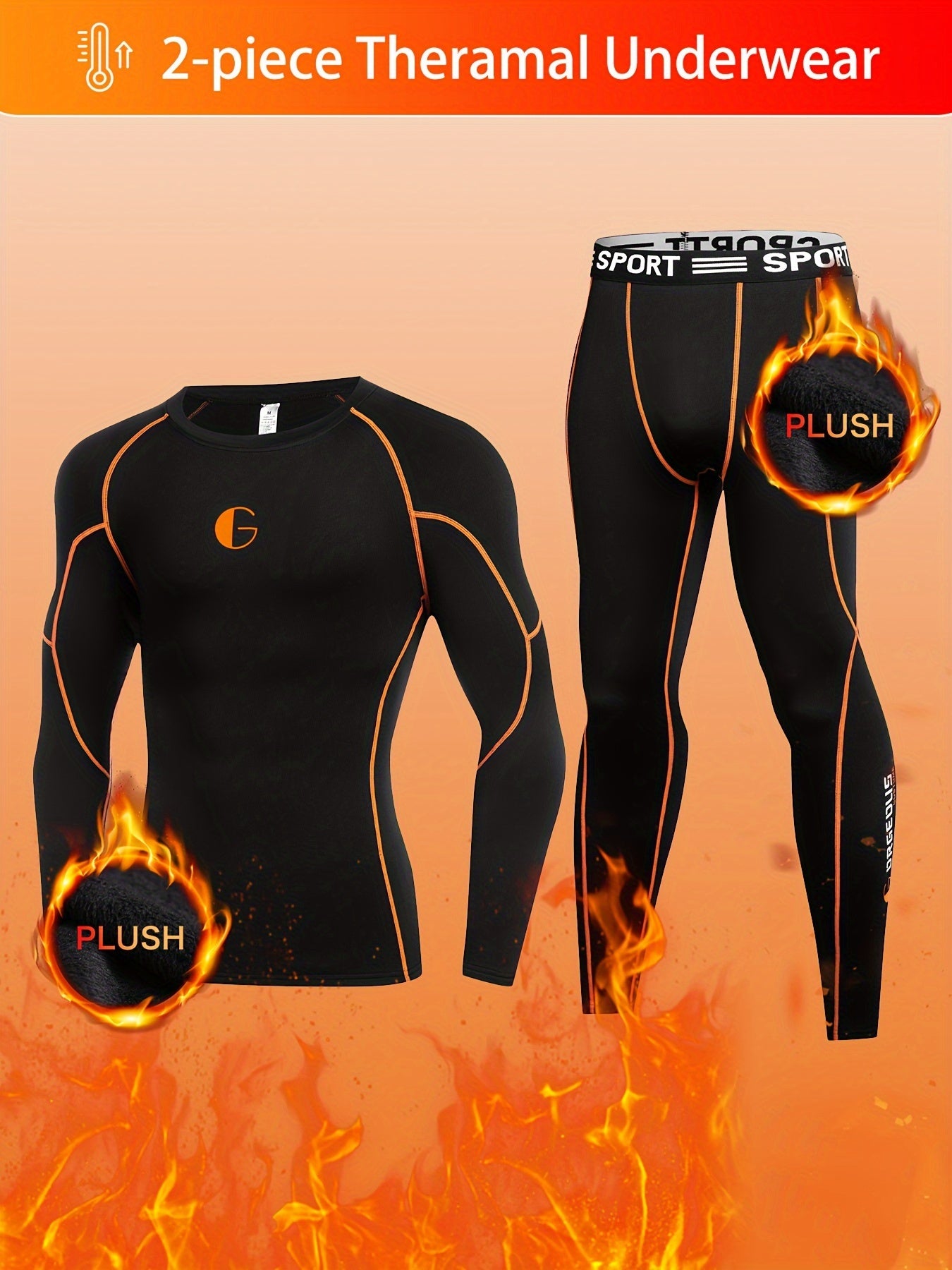 Men's Thermal Fleece Underwear Set for Cold Weather Sports