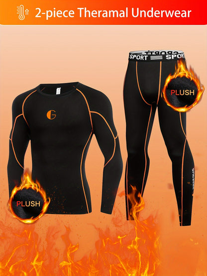 Men's Thermal Fleece Underwear Set for Cold Weather Sports