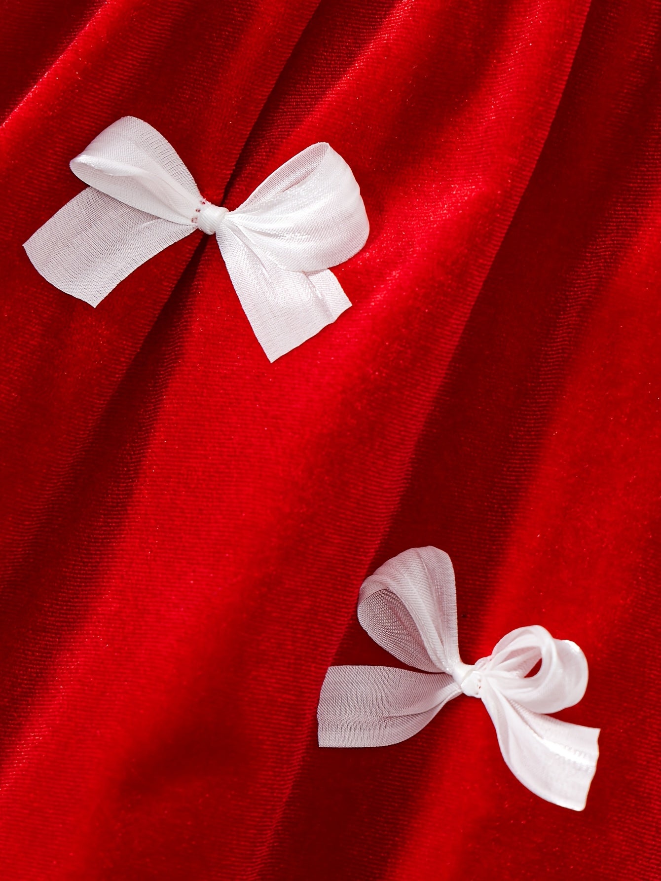 1pc Baby Girl's Red Lace Dress with Ruffled Collar & Bow Back - Long Sleeve Winter Party Dress for Christmas, New Year, Weddings - Soft Warm Outfit (Short Leg Opening, Machine Washable Clothing)