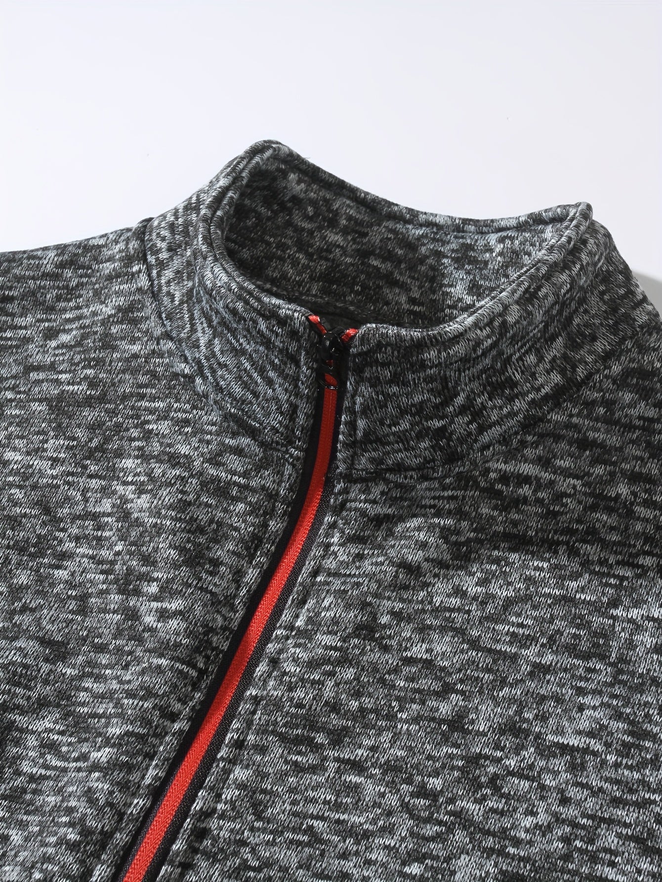 Men's Sporty Full-Zip Stand Collar Sweatshirt - Long Sleeve Casual Pullover with Neon Green Accents, Solid Color Non-Stretch Fabric, Regular Fit for Fall Winter