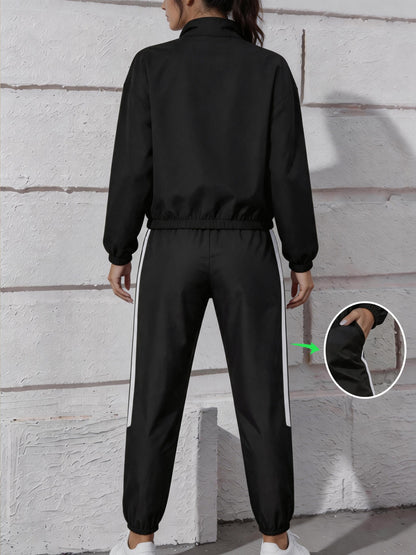 Women's Autumn/Winter Trench Coat and Jogger Pants Set - ayq