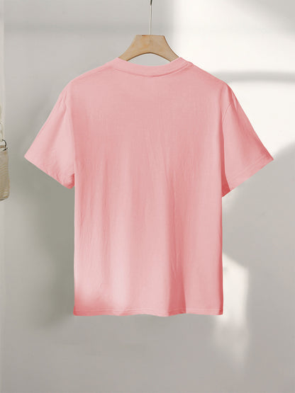 Women's Casual Cotton Graphic Print T-Shirt, Crew Neck