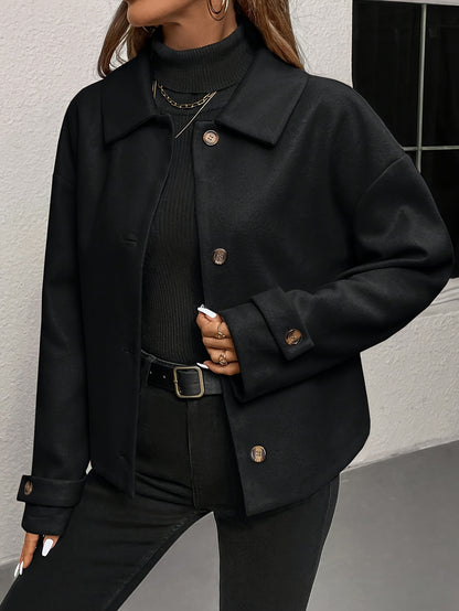 Women'S Burgundy Coat - Structured H-Silhouette Blazer, Button-Front Closure, Non-Stretch Fabric for Fall/Winter, Office, Party, Everyday Outfits - Chic Outerwear Jacket, Party Attire, Asymmetric Hemline, Elegant Design