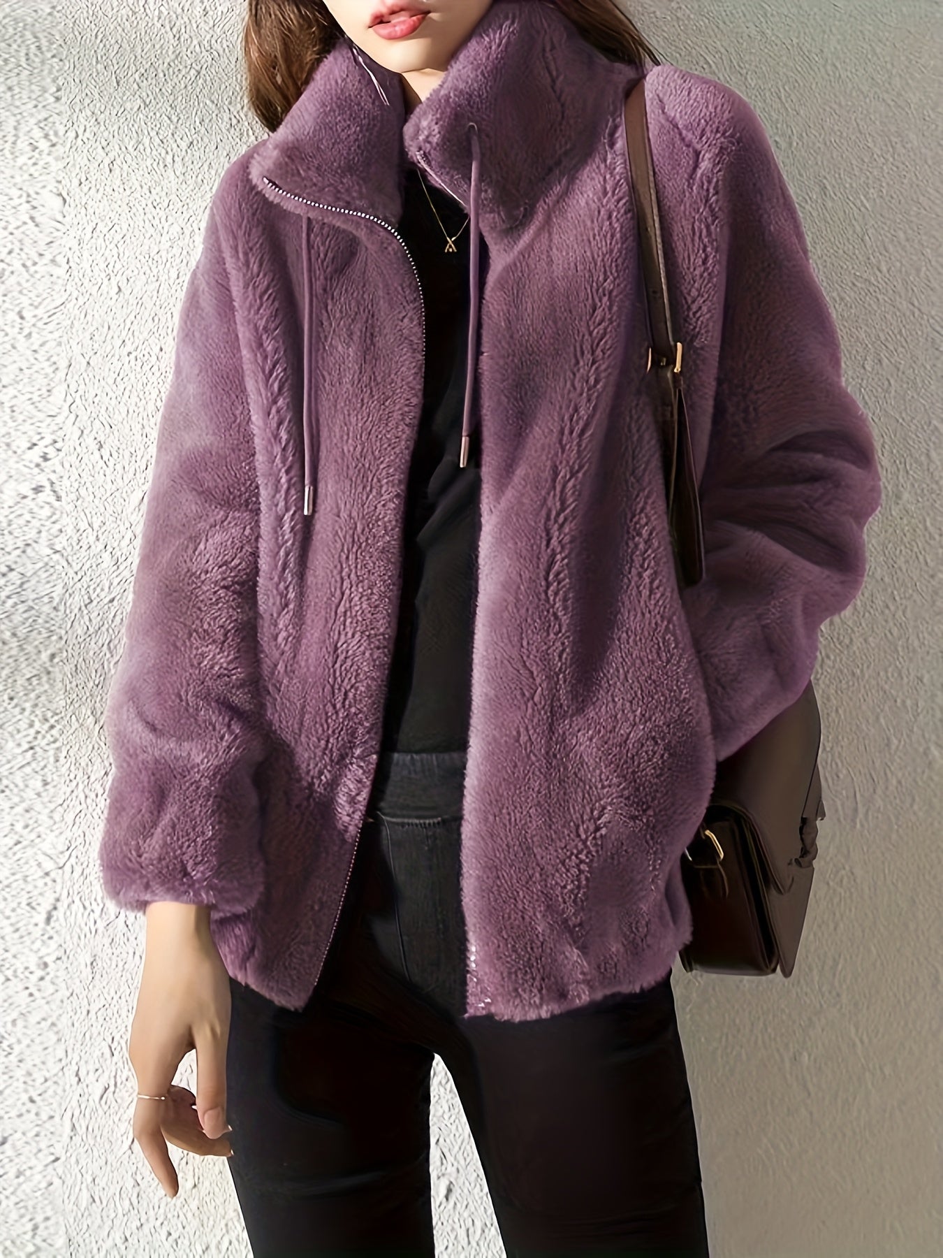 Plus Size - New Women'S Fleece Jacket, Winter Cardigan Sweatshirt, Thick And Warm Double-Sided Coral Fleece, Loose And Stylish Outerwear.