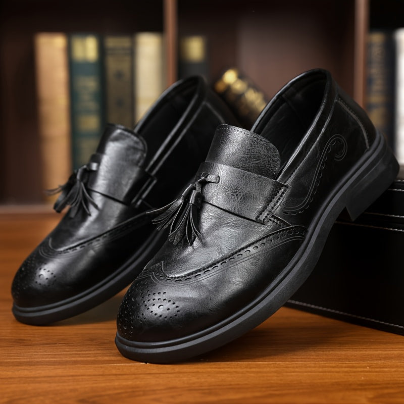 Men's Retro Loafers with Tassel Detail Lightweight Comfort