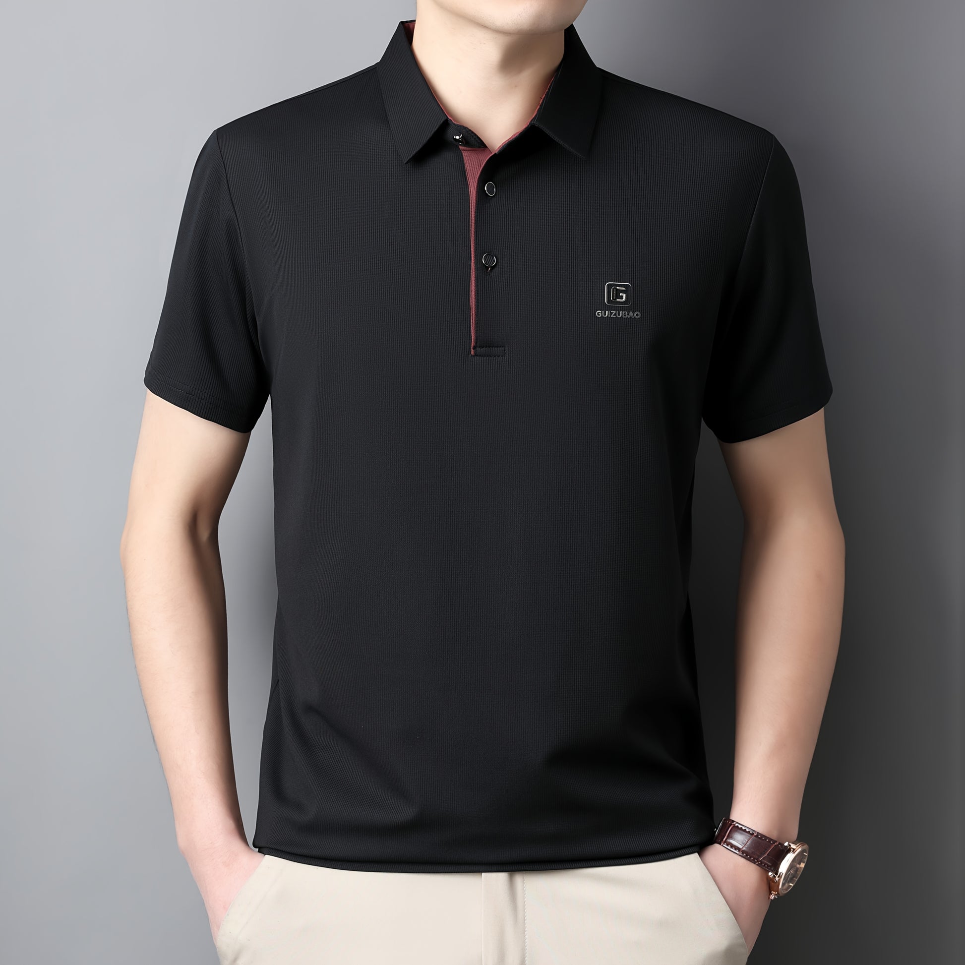 Men'S Summer Short-Sleeve Polo Shirt, Versatile T-Shirt Suitable for Everyday Wear - ayq