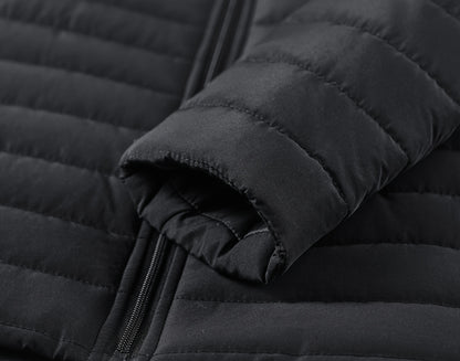 Men's Winter Stylish Padded Coat, Slim Fit Stand Collar Warm Jacket, Men's Plus Size -padded Padded Jacket