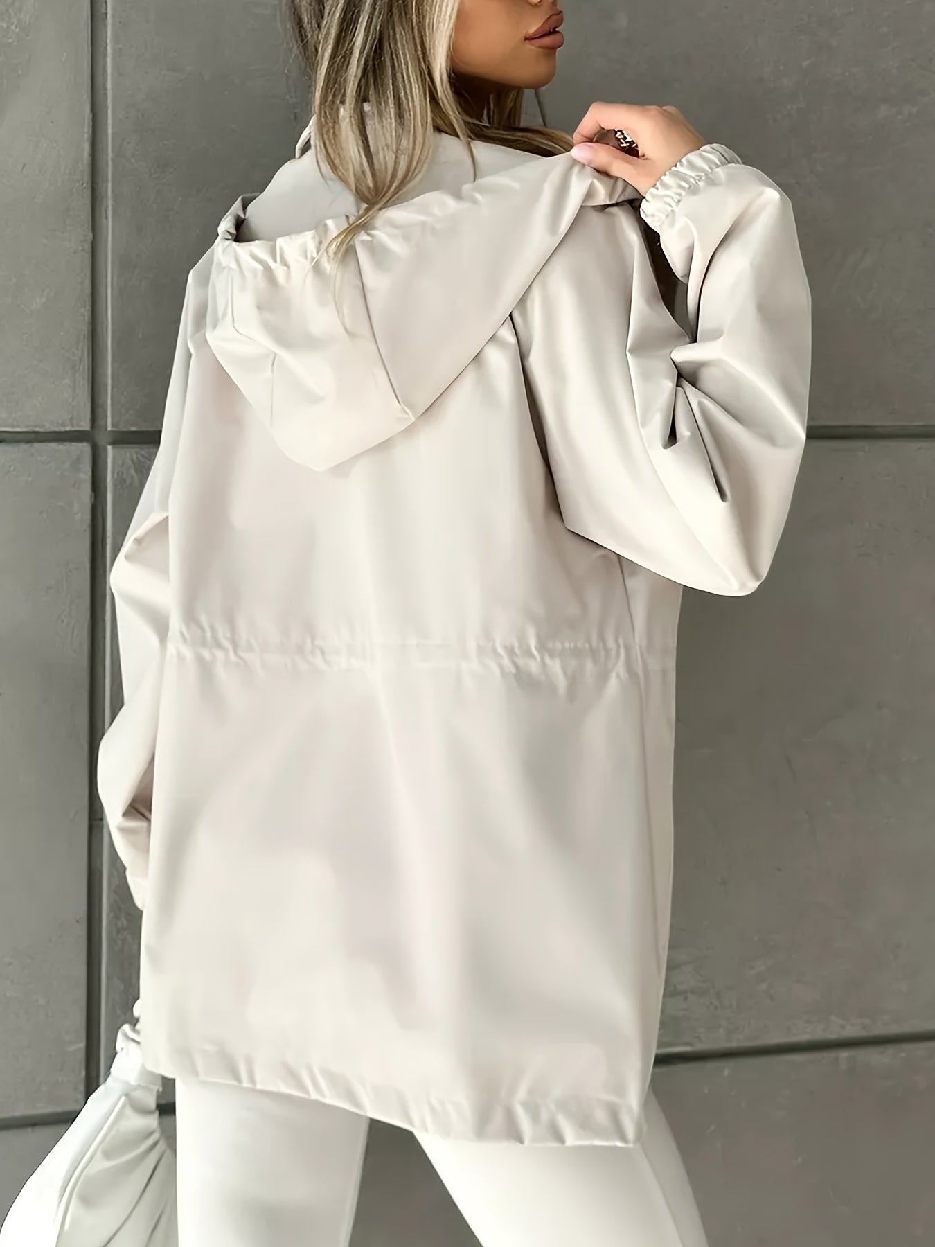 Autumn and Winter Women's Fashion Solid Color Windbreaker Jacket