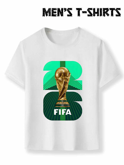 Men's FIFA 2026 Trophy Graphic Mesh T-Shirt - Breathable Summer Tee