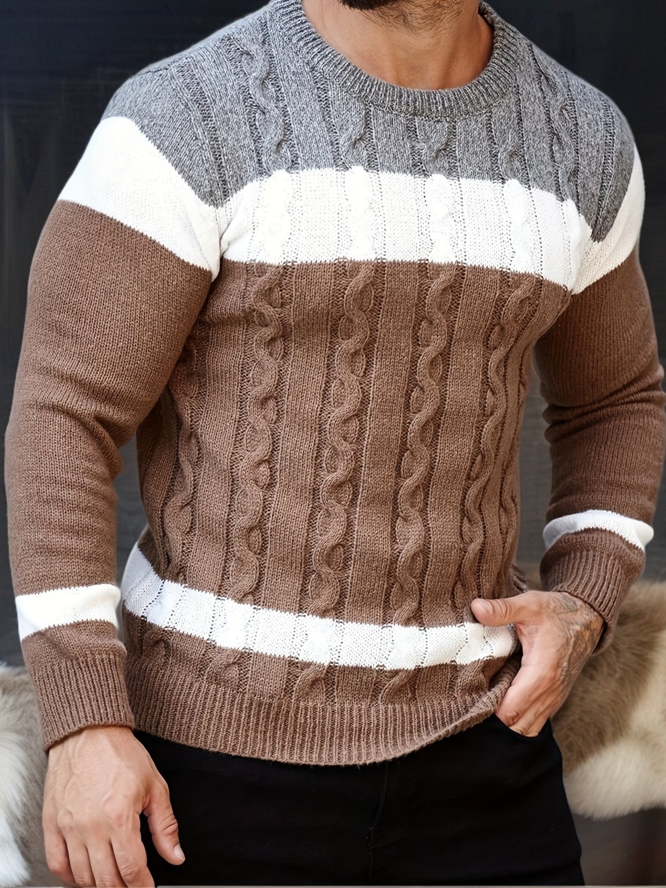 New Fashion Versatile Casual Men's Knit Pullover