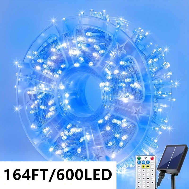 Solar Remote Control 19 Modes Outdoor Festival Party Decorations Garden Corridor Decoration Christmas Halloween Lights Wedding Proposal Scene New Year Decoration