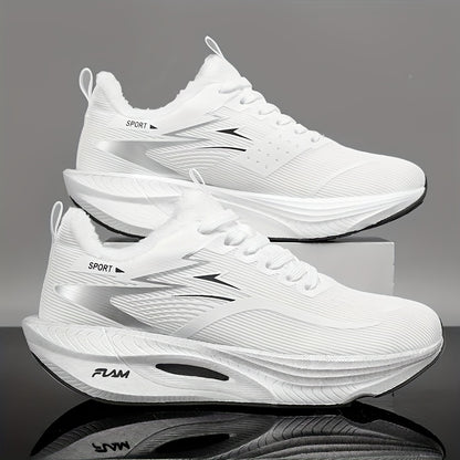 Men's Winter Snow Sports Shoes with Warm Fleece Lining, Carbon Fiber-like MD Traction Tread (Low-Top) - Heavy-Duty Shock-Absorbing Sole, Anti-Slip Ice Grip, Lightweight Thermal Design for Ice Skating, Gym, & Daily Wear - Blac