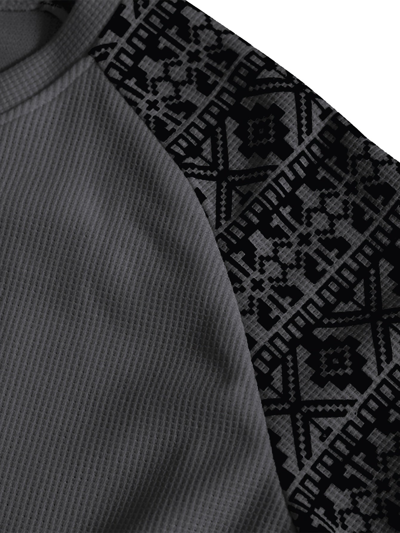 Men'S Long-Sleeve T-Shirt in a Heavy Waffle Knit for Autumn, Perfect for Casual Wear