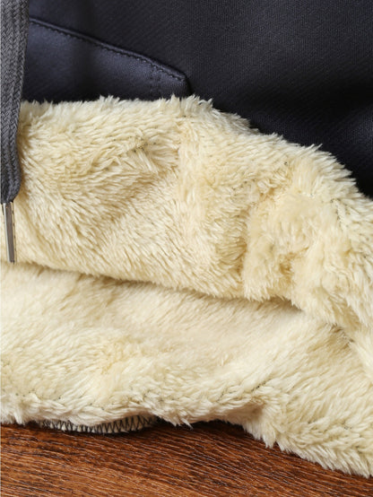 Women'S Plush Fleece-Lined Hooded Sweatshirt with Bear Print & Zipper Closure - Cozy Winter Warmth, / Color Block Design, Soft Fleece Fabric, Casual Pullover for Fall & Winter, Autumn Winter Apparel | Hooded Sweatshirt | Zipp