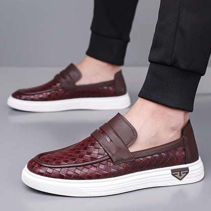Men's Casual Slip-On Loafers in Microfiber Synthetic Leather