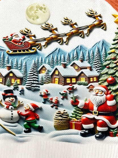 Christmas Sweater Women's Adult Winter Color Block Top with Reindeer Snowflake Print, Comfortable and Fun Holiday Pullover for Christmas Parties Holiday Gatherings Family Reunions Office Parties - Holiday Themed Outfit