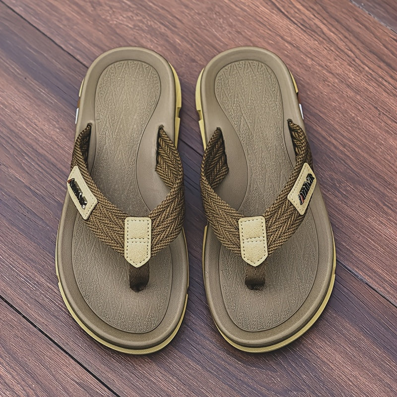 Men's Casual Slip-On Beach Sandals with Durable Rubber Sole
