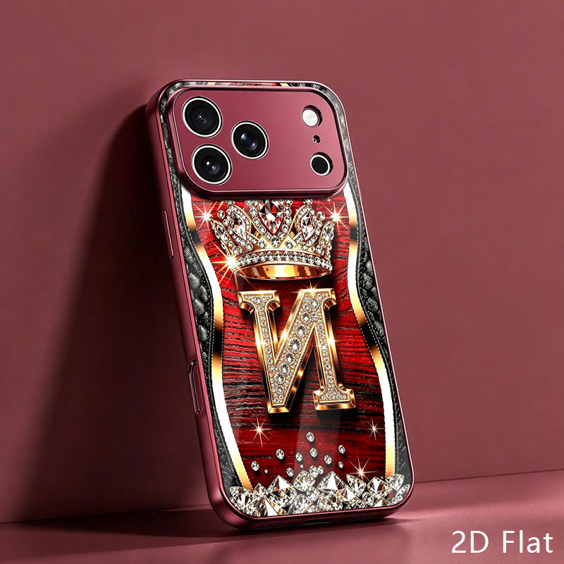 Luxury Crown N Tempered Glass Phone Case for iPhone 18 Pro Max