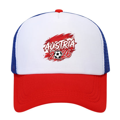 Austria 2026 Soccer Trucker Hat - Breathable Polyester Cap