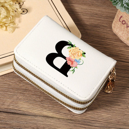 Women's Lightweight Wallet - Compact Zipper Purse with Multiple Card Slots & Coin Pocket, Elegant Monogram Initials, Secure Closure for Everyday, Travel, Gift - Women's Credit Card Organizer, Everyday Carry Purse, Stylish Ini