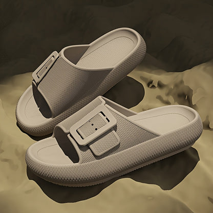 Men's Casual EVA Slippers with Adjustable Buckle and Non-Slip Sole