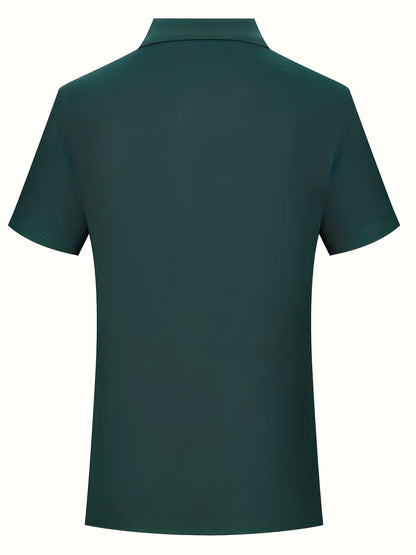 Men's Lightweight Breathable Shirt - Quick-Dry Polyester Button-Up Collar Formal & Casual Business-casual Office Wedding Party Attire - Easy-Care Everyday & Special Occasion Shirt, Easycare Fabric