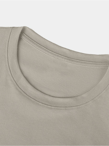 Women's Casual Cotton Crew Neck T-Shirt with Abstract Print