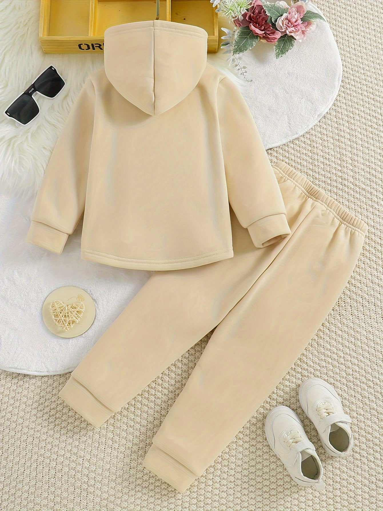 Girls' 2-piece Sets, Button Front Hooded Jacket + Jogger Pants, Autumn Clothes Party Outdoor Sports Outdoor