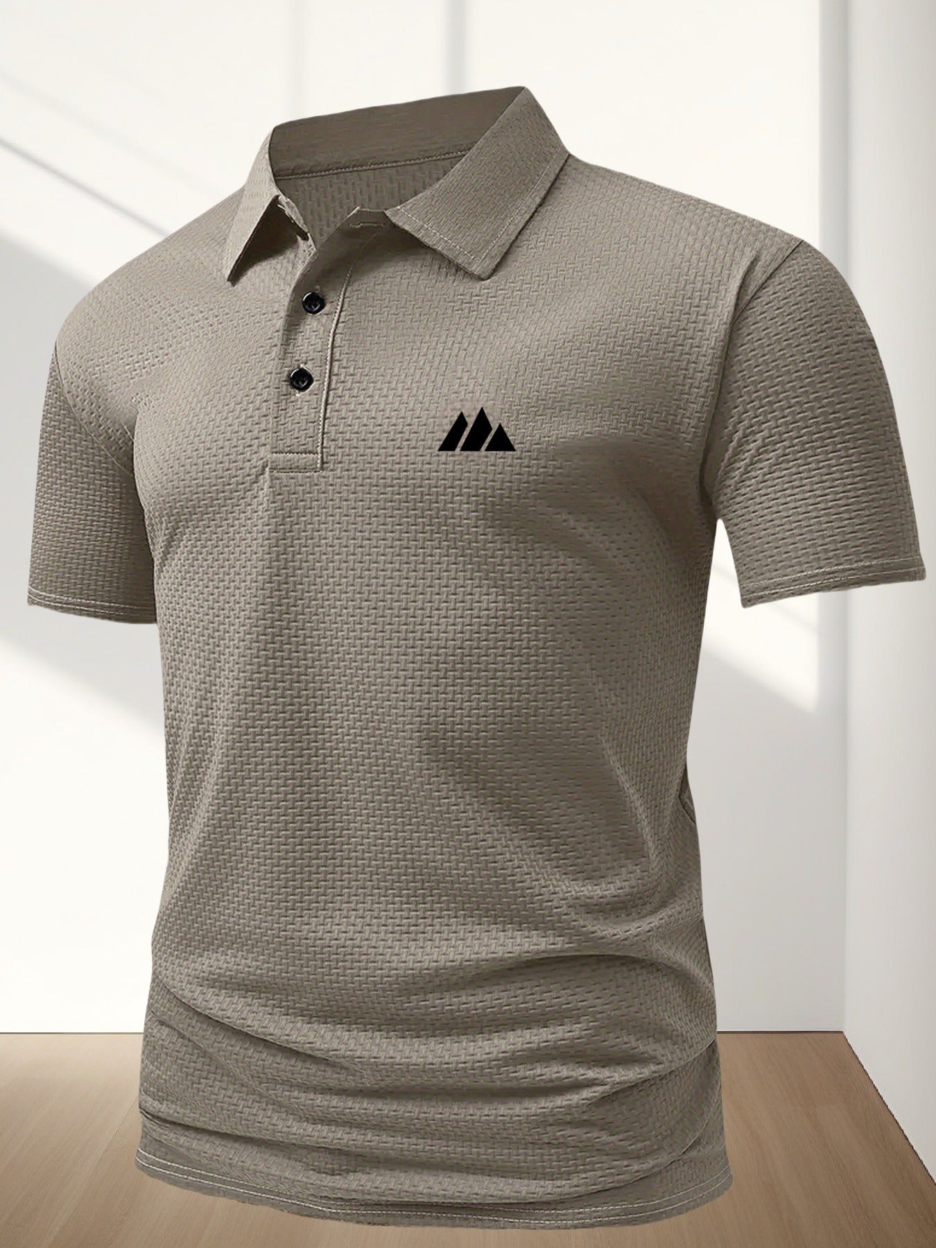 FS1128 Style Men'S Jacquard Polo Shirt with Unique Print Patterns, Casual Short Sleeves, Summer Fashion, Breathable Embossed Top, a Perfect Gift - ayq