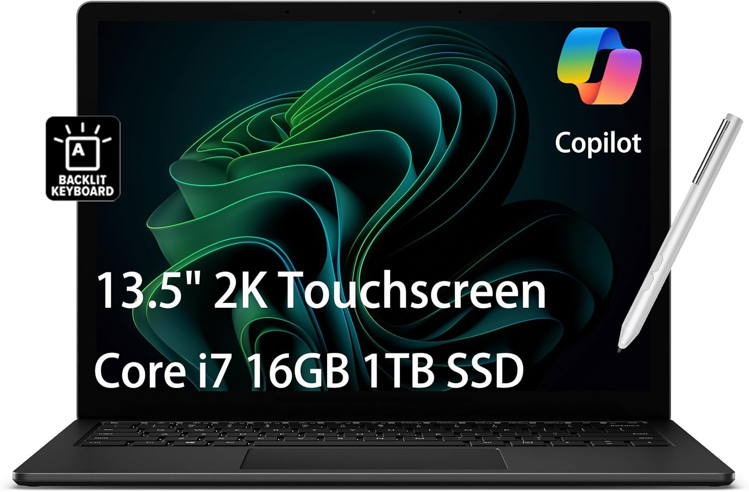 Microsoft Surface Laptop 5 Laptop (13.5" 2K Touchscreen, Intel 10-Core I7-1265U, 16GB LPDDR5X, 1TB SSD), IST Active Pen, 18-Hr Battery Life, Backlit, Wi-Fi 6, Webcam, Win 11 Pro W/Ai Copilot, Black